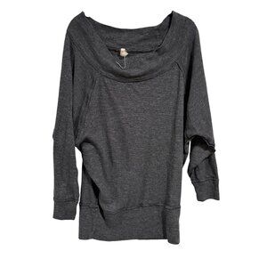 Free People We the Free Willow Thermal Top‎ Charcoal Gray Size M